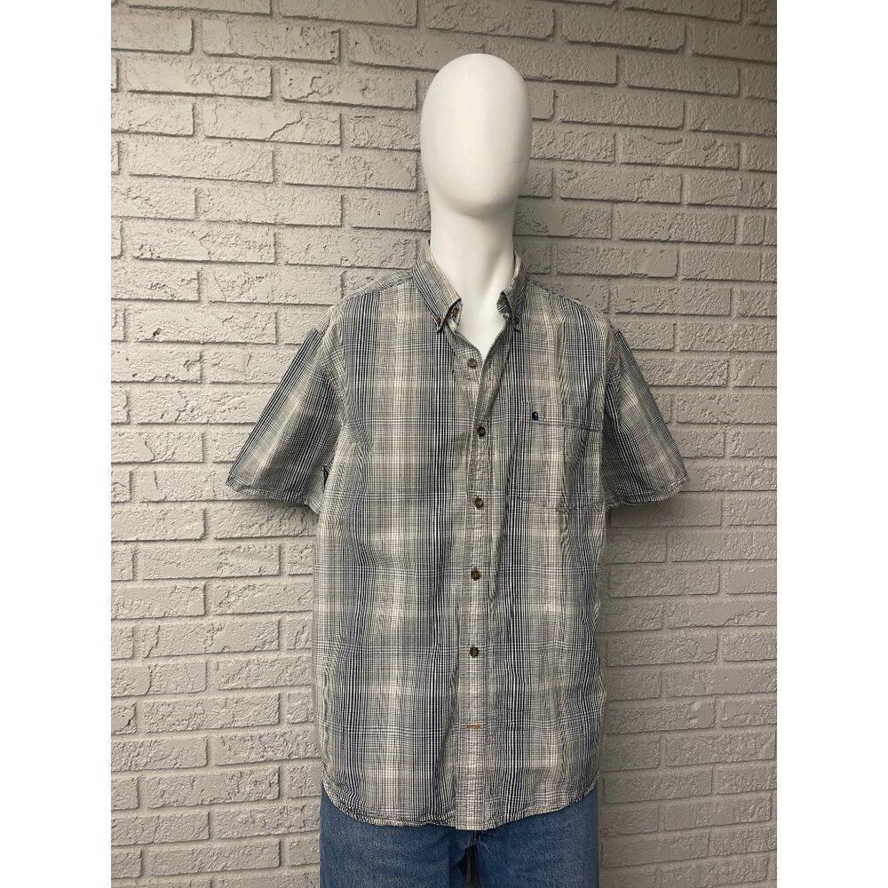 Carhartt Relax Fit Plaid Short Sleeve Button Down Men Shirt Size XL